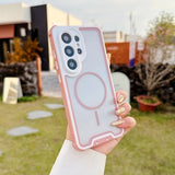 Contrast Color Magnetic Shockproof Transparent Hard Case For Samsung