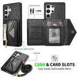Leather Crossbody Wallet Case for Samsung
