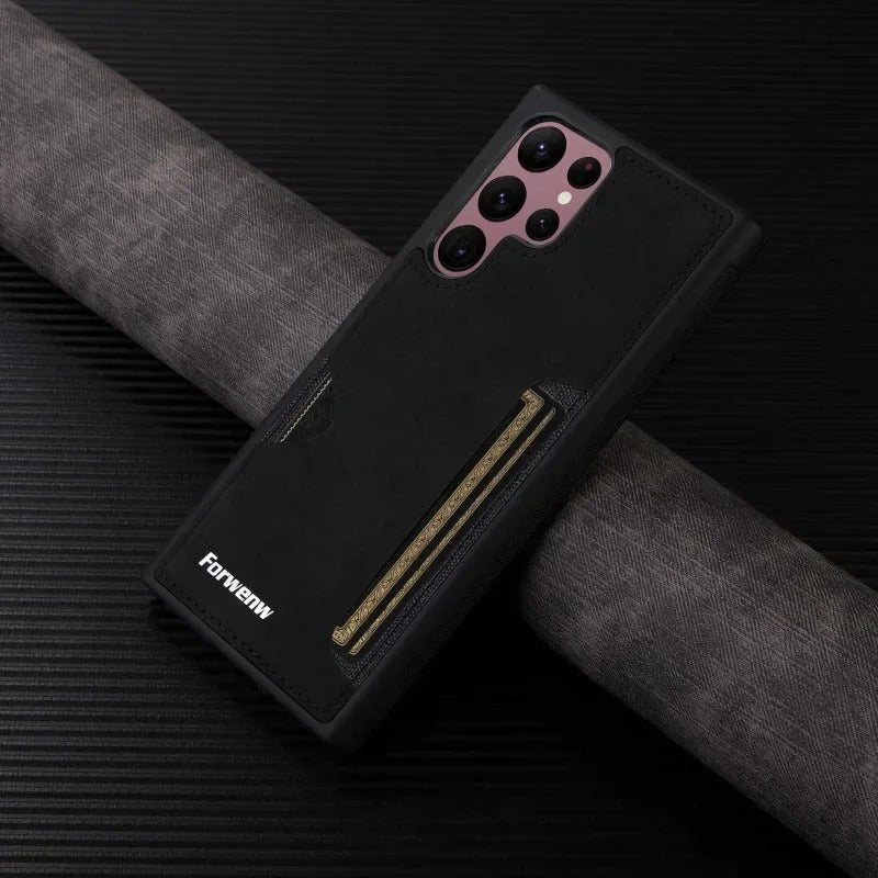 Retro Card Leather Phone Case for Samsung