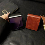 Vintage Waxed Leather Magnetic Shockproof Case for Samsung