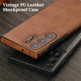 Vintage PU Leather Shockproof Case for Samsung