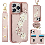 Crossbody Leather Rope Wallet Wrist Strap Phone Case for iPhone and Samsung