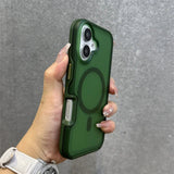 Magnetic Neon Color Matte Translucent Armor Shockproof Case For iPhone