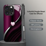 Colorful Purple Heart Electroplated Case for iPhone