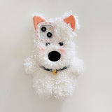Cute Plush West Highland Terrier Dog Phone Case For IPhone