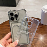 Wallet Card Holder Clear Soft Phone Case for iPhone