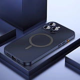 Fashion Aluminum Metal Magnetic Glass Lens Backboard Case for iPhone