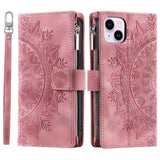Luxury Embossed Card Slots Zipper Wallet Leather Case for Samsung