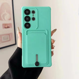 Card Bag Slot Holder Wallet Silicone Phone Case for Samsung