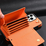 Leather Crossbody Card Slots Wallet Case for iPhone