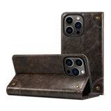 Vintage Leather Flip Card Holder Case for iPhone