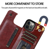 Luxury Retro Card Slots Flip Wallet Leather Case For iPhone