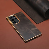 Retro Genuine Leather Shockproof Case for Samsung