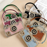 Fashion 3D Retro Camera Handheld Leather Case for iPhone
