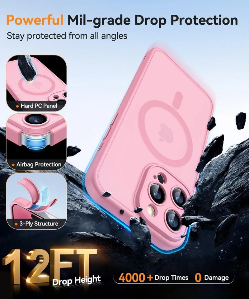 Luxury Transparent Candy Color Matte Magnetic Case For iPhone