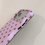 Polka-Dot Scalloped-Edge Shockproof Case for iPhone
