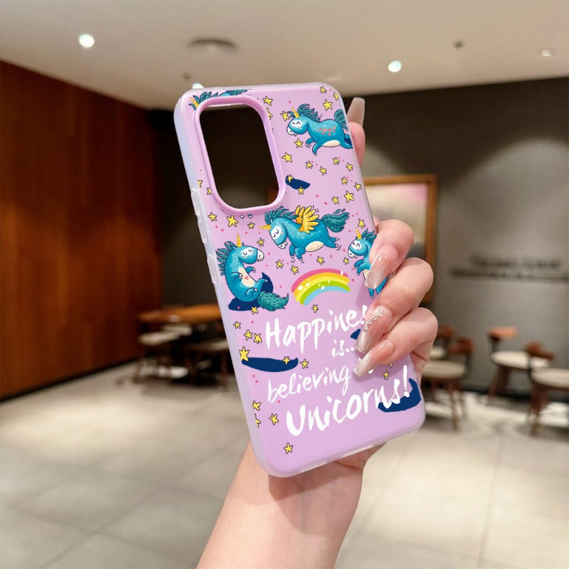 Painted Art Style Rainbow Pony Phone Case Suitable for Samsung