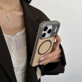 Wood Grain Borderless Heat Dissipation Magnetic Case for iPhone