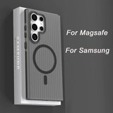 Corrugated Pattern Non-slip Magnetic Matte Case For Samsung