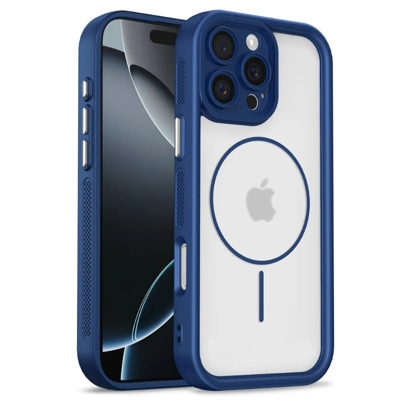 Cooling Frame Magnetic Clear Phone Case For iPhone