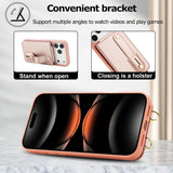 Wristband Stand Card Slot Leather Crossbody Case for iPhone