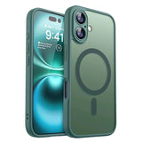 Magnetic Armor Shockproof Matte Translucent Case for iPhone