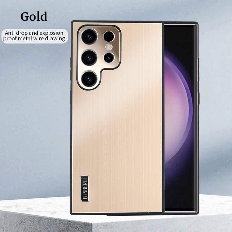 Brushed Metal Textured Shockproof Phone Case for Samsung