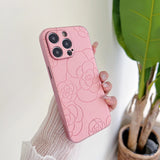 Luxury 3D cute camellia flowersl leather Case for iPhone