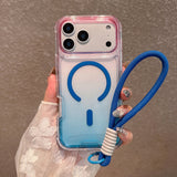 Two-Tone Gradient Magnetic Lanyard Phone Case for IPhone