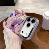 Oil Painting Flower Butterfly Rhinestone Anti-Drop Phone Case for IPhone