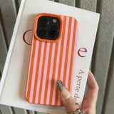 Colorful Striped Minimalist Couple Phone Case for iPhone