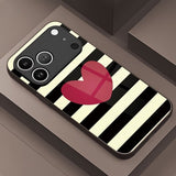 Creative Striped Heart Pattern Case for iPhone