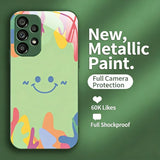 Smiling Colorful Graffiti Liquid Glass Phone Case for Samsung