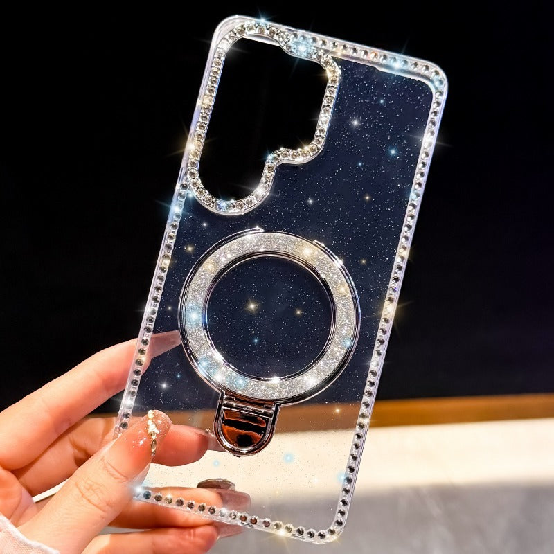 Rhinestone Glitter Transparent Phone Case for Samsung