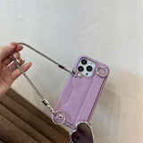 Fashion Leather Handheld Card Holder Case for iPhone