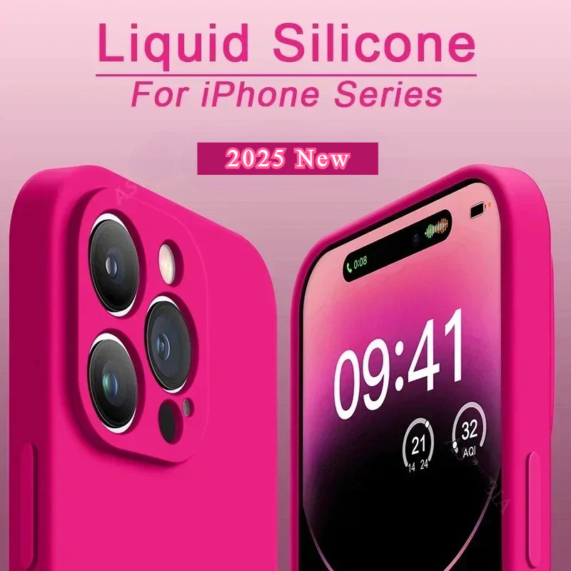 Original Liquid Soft Silicone Phone Case For iPhone