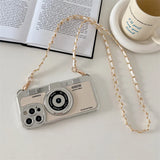 Retro Camera With Lanyard Leather Case For iPhone