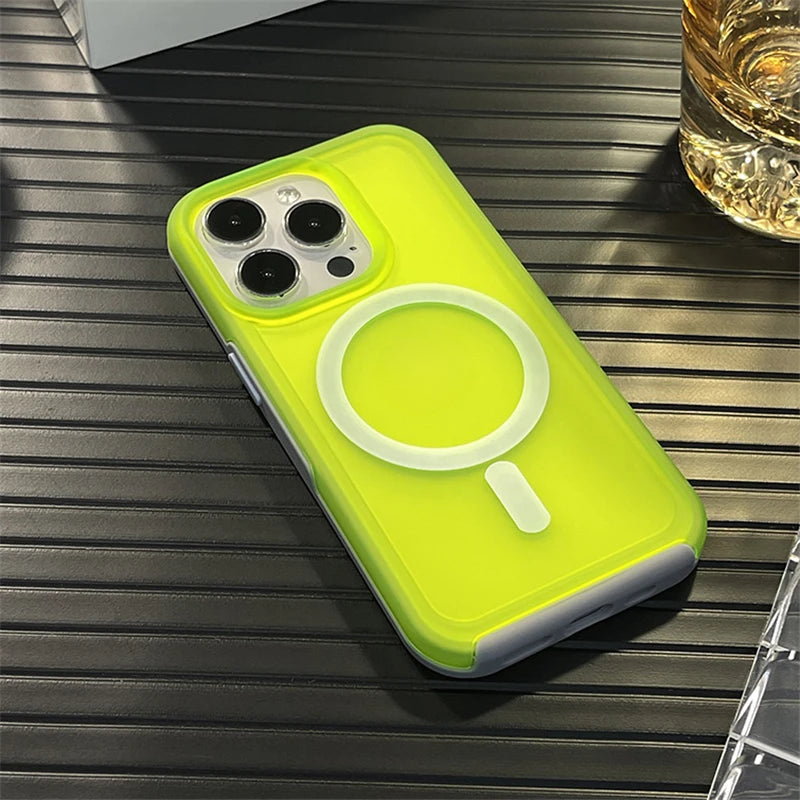 Neon Color Wireless Charging Magnetic Case for iPhone