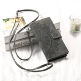 Luxury Embossed Card Slots Zipper Wallet Leather Case for Samsung