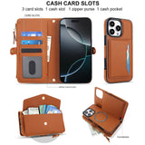 Leather RFID Blocking Lanyard Wallet Case for iPhone