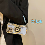 Fashion 3D Retro Camera Handheld Leather Case for iPhone