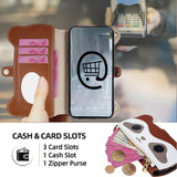 Cute Raccoon Leather with lanyard Wallet Case for Samsung