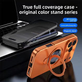 Metal Magnetic Anti-Peep Case with Kickstand for iPhone