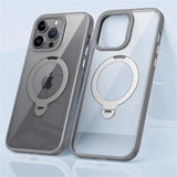 Rotating Folding Stand Clear Magnetic Phone Case For iPhone