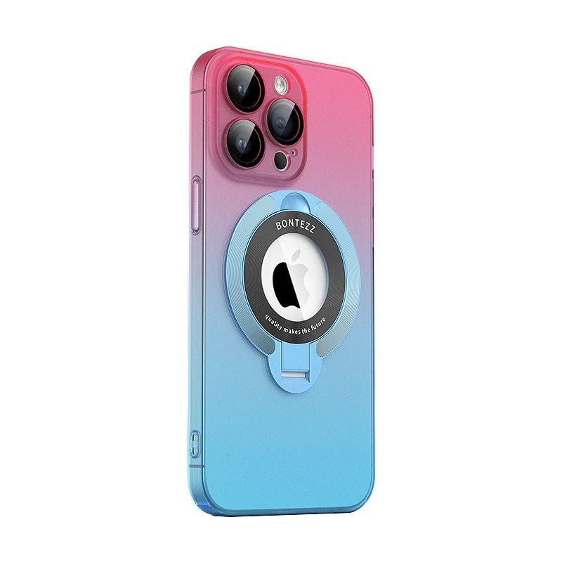 Gradient Color Magnetic Bracket Phone Case For iPhone