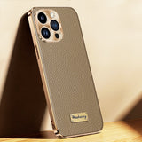 Premium Genuine Leather Shockproof Case for iPhone