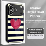 Creative Striped Heart Pattern Phone Case for iPhone