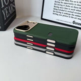 Plaid Card Pocket AI Button Cooling Hard Case for iPhone
