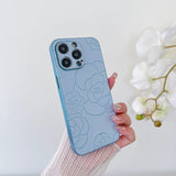 Luxury 3D cute camellia flowersl leather Case for iPhone