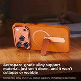 Premium Leather Magnetic Hidden Kickstand Case for iPhone